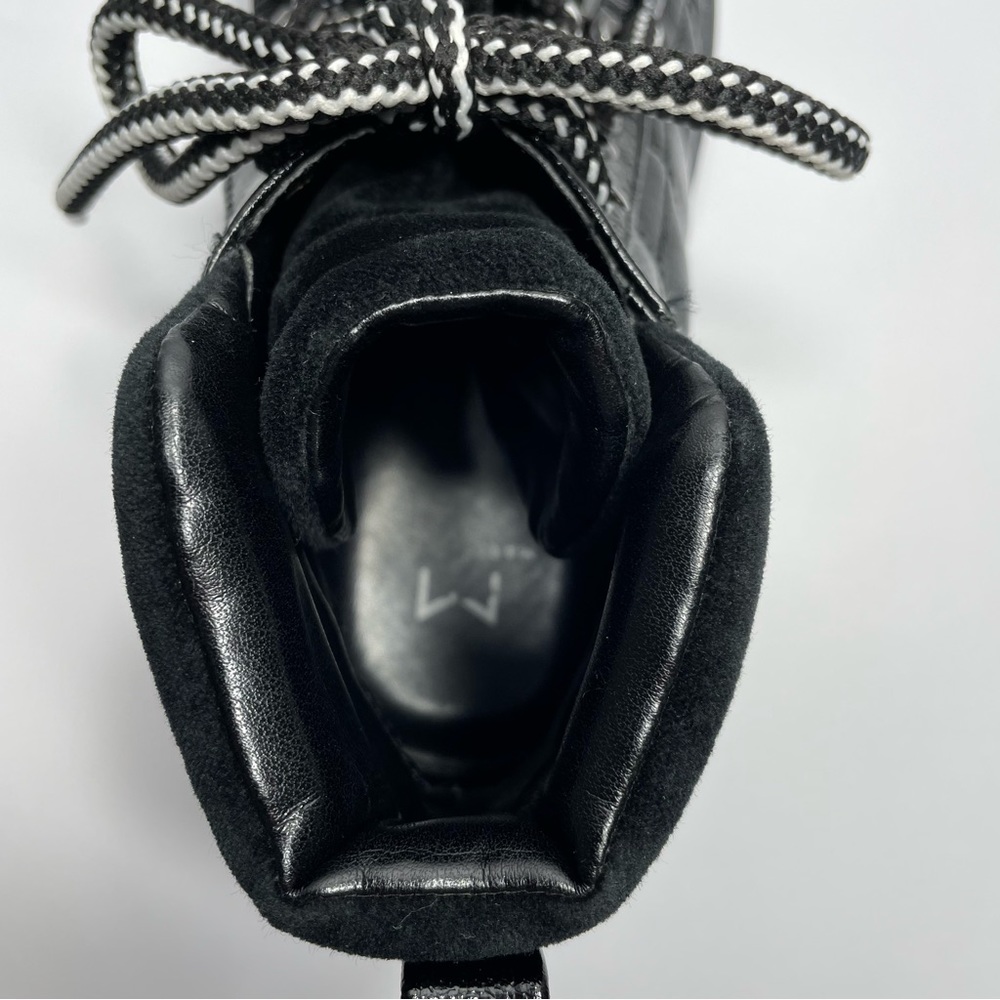 Marc Fisher Dulce Quilted Patent Black Leather High Top Sneaker/Boot- Size 8.5 - Picture 8 of 10